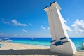 Puerto Morelos old bent lighthouse Royalty Free Stock Photo