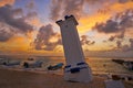 Puerto Morelos sunrise lighthouse Riviera Maya Royalty Free Stock Photo