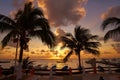 Puerto Morelos sunset in Riviera Maya Royalty Free Stock Photo