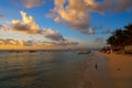 Puerto Morelos sunset in Riviera Maya Royalty Free Stock Photo