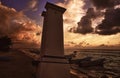 Puerto Morelos sunset lighthouse Riviera Maya Royalty Free Stock Photo