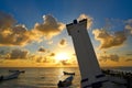 Puerto Morelos sunset in Riviera Maya Royalty Free Stock Photo