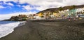 Puerto Naos - biggest and beautiful black sand beach in La Palma island. Canary islands Royalty Free Stock Photo