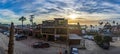 Puerto Nuevo, Mexico September 12, 2023: Panoramic view of a lobster restaurant in the fishing village of Puerto Nuevo.