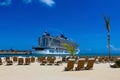 Puerto Plata, DR - May 10, 2022: MSC Seashore cruise ship docked at tropical island port Taino Bay Royalty Free Stock Photo