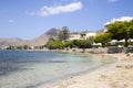 PUERTO POLLENSA, MALLORCA - 29 JULY 2015. Pollensa Beach looking