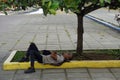 Puerto Princesa, Philippines, circa March 2023 - lazy guy taking a rest Royalty Free Stock Photo