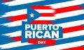 Puerto Rican Day. National happy holiday. Festival and parade. Independence and freedom. Puerto Rico flag. Latin american