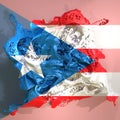 Puerto Rico flag liquid