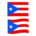 Puerto Rico Flag. National flag of Puerto rico sign. Waving Flag of Puerto Rico symbol. flat style Royalty Free Stock Photo