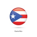 Puerto Rico flag - round glossy button Royalty Free Stock Photo