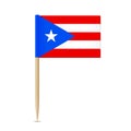 Puerto Rico. Flag toothpick on white background 10eps