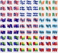 Puerto Rico, Honduras, Ireland, Australia, Thailand, Botswana, Christmas Island, GuineaBissau, MyanmarBurma. Big set of 81 flags. Royalty Free Stock Photo