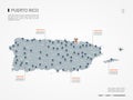 Puerto Rico infographic map vector illustration.