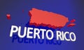Puerto Rico PC Protectorate Territory Map Name Royalty Free Stock Photo