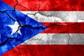 Puerto Rico rusted texture flag, rusty background.