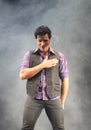 Puerto Rico latin singer Chayanne gesturing live on stage Royalty Free Stock Photo