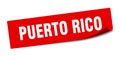 Puerto Rico sticker. Puerto Rico square peeler sign.