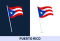 Puerto rico vector flag. Waving national flag of Italy isolated on white and dark background. Official colors and proportion of Royalty Free Stock Photo