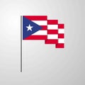 Puerto Rico waving Flag creative background Royalty Free Stock Photo