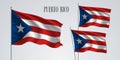 Puerto Rico waving flag set of vector illustration Royalty Free Stock Photo