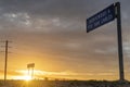 Puerto San Carlos Baja California Sur Mexico city sign at sunrise Royalty Free Stock Photo