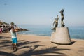 Puerto Vallarta Malecon Statues Royalty Free Stock Photo