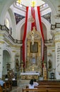 Chancel with altar of Church of Our Lady of Guadalupe, Puerto Vallarta, Mexico