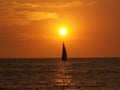 Puerto Vallarta Mexico Beach Sail Boat Sunset Royalty Free Stock Photo