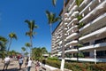 Puerto Vallarta, Mexico-20 January, 2020: Luxury condominiums and apartments on Playa De Los Muertos beach and pier close to