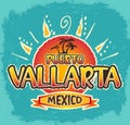 Puerto Vallarta Mexico - vector icon, emblem design