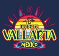 Puerto Vallarta Mexico - vector icon, emblem design Royalty Free Stock Photo