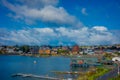 PUERTO VARAS, CHILE, SEPTEMBER, 23, 2018: View of the city of Puerto Varas and Llanquihue lake Royalty Free Stock Photo