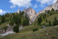 Puez - Geisler mauntain range peaks in Dolomites Royalty Free Stock Photo