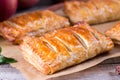 Puff pastry apple pastry turnovers for dessert Royalty Free Stock Photo