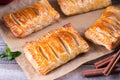 Puff pastry apple pastry turnovers for dessert Royalty Free Stock Photo