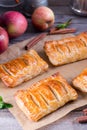 Puff pastry apple pastry turnovers for dessert Royalty Free Stock Photo