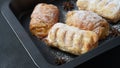 Puff pastry ,apple pastry turnovers for dessert Royalty Free Stock Photo