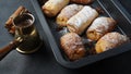 Puff pastry ,apple pastry turnovers for dessert Royalty Free Stock Photo