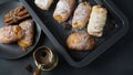 Puff pastry ,apple pastry turnovers for dessert Royalty Free Stock Photo