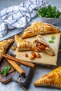 Puff pastry apple pastry turnovers for dessert