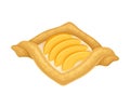 Puff Pastry for Bakery Isolated on White Background Vector Illustrated Item