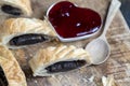 puff pastry bun made of wheat dough and poppy seed filling Royalty Free Stock Photo