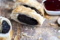 puff pastry bun made of wheat dough and poppy seed filling Royalty Free Stock Photo