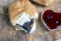 puff pastry bun made of wheat dough and poppy seed filling Royalty Free Stock Photo