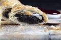 puff pastry bun made of wheat dough and poppy seed filling Royalty Free Stock Photo