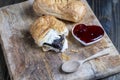 puff pastry bun made of wheat dough and poppy seed filling Royalty Free Stock Photo