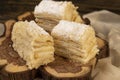 puff pastry cake with white buttercream and puff pastry