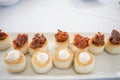 Puff pastry canapes with Iberian chorizo and Torta del Casar cheese