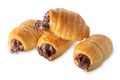 Puff pastry cannoli chocolate filled